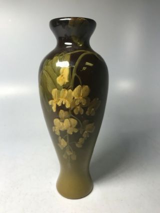 Vintage Rookwood Pottery Brown & Green Flower Vase 816e 6 " Tall
