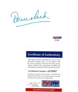 Donna Reed Signed Authentic Autographed 3.  5x5.  75 Index Card Psa/dna Af39407