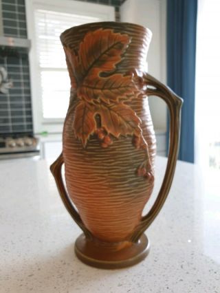 Large Rare Antique Roseville Pottery Vase 10.  25 " Bushberry Leaf Pattern 37 - 10