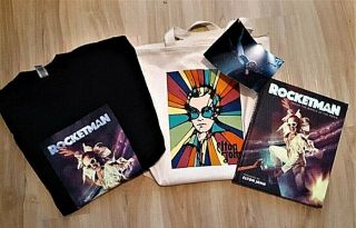 Rocketman Elton John Studio Promo Set - Rocketman Book,  Shirt,  Tote Bag Rare