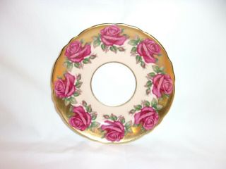 Vintage Paragon By Appointment Bone China England Gold Red Roses Tea Cup Saucer 3
