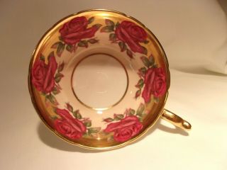 Vintage Paragon By Appointment Bone China England Gold Red Roses Tea Cup Saucer 5