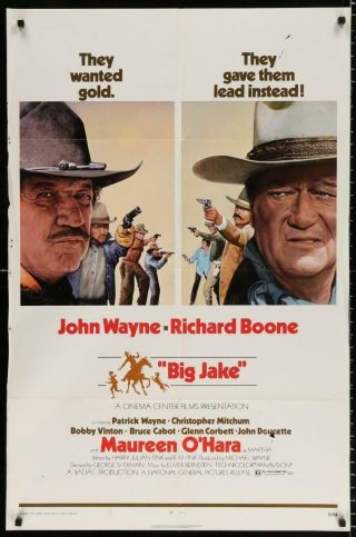 1971 Release 27x41 One Sheet Poster Big Jake John Wayne Western