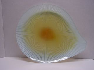 Mid Century Modern Maurice Heaton Signed M.  H.  15 " Glass Platter Plate