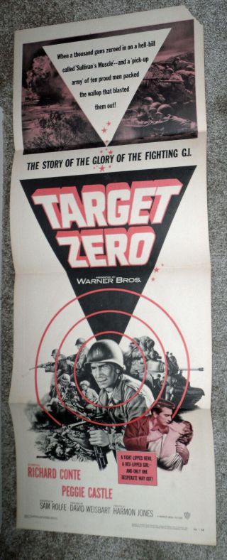 Korean War 1956 Movie Poster Armored Tanks/richard Conte/target Zero