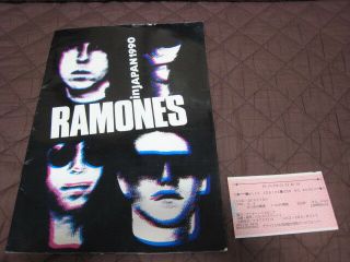 Ramones In Japan 1990 Tour Book With A Ticket Stub Concert Program