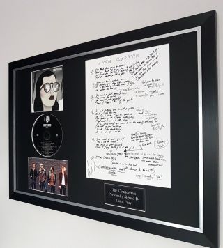 Liam Fray Signed The Courteeners Anna Songsheet Framed - Ltd Edition - Rare