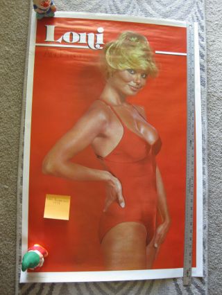 Vintage Loni Anderson Poster Tv Show Wkrp One Piece Red Swimsuit 1978