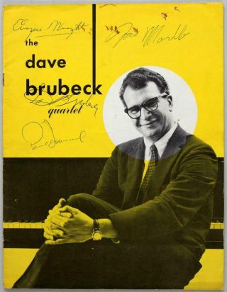 Dave Brubeck Quartet - Rare Vintage 1959 Concert Program Fully Signed