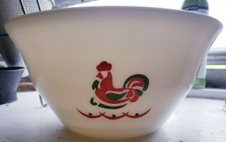 Very Rare 1930s Mckee Red Green Rooster Mixing Nesting Bell Bowl 7.  5 " Marked