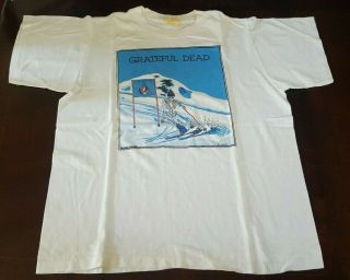 Vintage Grateful Dead 1988 Spring Tour Skiing Skeleton T Shirt L