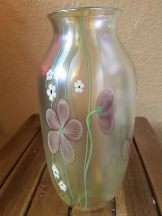 Orient And Flume Large Flower Inclusion Paperweight Vase 1986