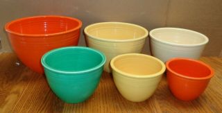 Vintage Fiesta Nesting Mixing Bowl Set 6 Bowls