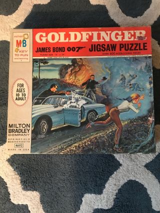 Vintage 1965 Goldfinger James Bond 007 Puzzle Complete Oddjob Sean Connery