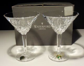 2 Waterford Crystal Lismore Martini Glasses Made In Ireland