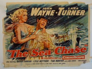 The Sea Chase Release British Quad Movie Poster