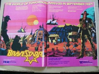 Bravestarr Space Western Animated Series 1986 Ad - Arrives Sept 1987/ 2 Page Ad