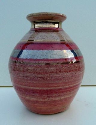 Mid Century Ceramic Vase French Signed Pelletier La Roue Vallauris