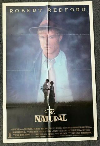 Robert Redford Signed Autographed Photo.  The Natural.  1984 Movie Poster