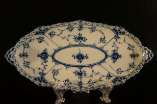 Royal Copenhagen Blue Fluted Half Lace Oval Tray Pickle Dish 1115.