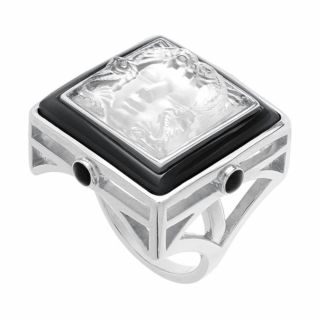 Lalique Arethuse Masque De Femme Ring Size 59 Sterling Silver (10444900)