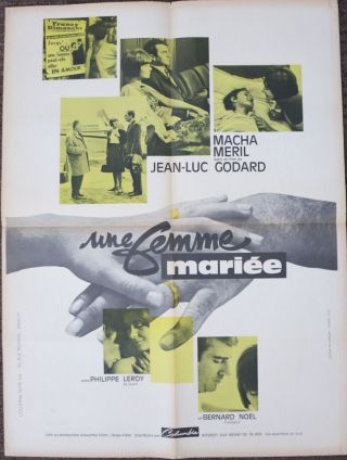A Married Woman - Une Femme Mariee French Movie Poster Jean - Luc Godard