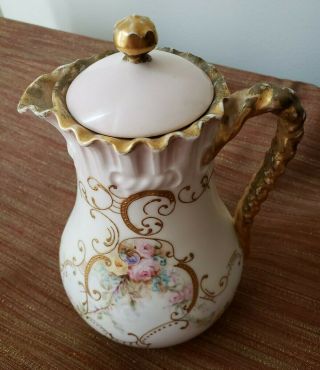 Antique 1888 - 1896 W/artist Sign Haviland Limoges Tea Coffee Chocolate Pot
