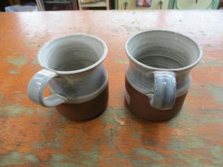 Set Of Two Denis Vibert Pottery Coffee Mugs Sullivan Maine