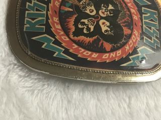 VINTAGE 1976 KISS ROCK AND ROLL OVER PACIFICA BELT BUCKLE RARE HTF 3