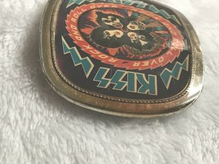 VINTAGE 1976 KISS ROCK AND ROLL OVER PACIFICA BELT BUCKLE RARE HTF 5
