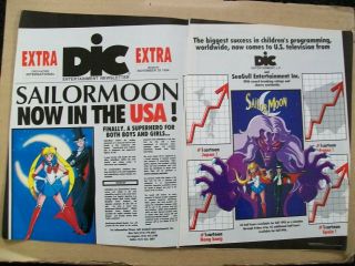 Sailor Moon 1994 Ad - Biggest Success Worldwide - Now In The Usa / 2 Page Ad