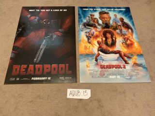 Deadpool Double Sided Ds Movie Poster 27x40 Marvel Disney Rare 1 Sheet