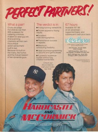 Brian Keith Daniel Hugh Kelly 1986 Ad - Hardcastle And Mccormick/perfect Partners