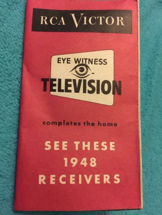 1948 Rca Victor Television Receivers Brochure 630tcs 721ts 630 730tv1 2 641tv