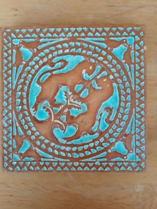 Vintage California Arts Crafts Pottery Tile 8 