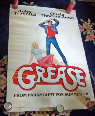 1978 Grease Advance One Sheet Poster 27 " X41 " Guar.  Org.