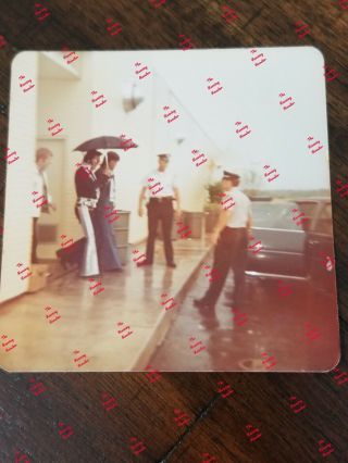 1975 Candid Fan Photograph Elvis Mobile Al Silver Phoenix Jumpsuit Leaving Hotel