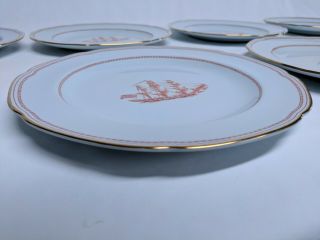 Spode Trade Winds Ship Grand Turk W128 Vintage Set of 8 Dinner Plates (10 1/4 