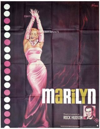 1982rr Marilyn Monroe Rock Hudson French 47x63 Movie Poster