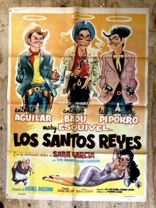 Vintage Mexican Movie Poster Los Santos Reyes 1959 Sara Garcia Western