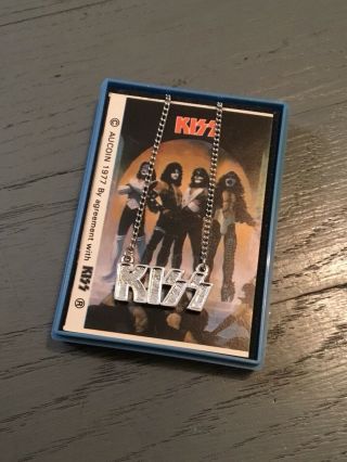 Kiss Silver Tone Necklace W/original Box & Love Gun Card - 1977/1978 Aucoin