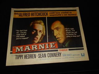 Marnie Tippi Hedren Alfred Hitchcock Rolled 22x28 Half Sheet Poster
