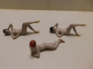 Vintage German Porcelain Bisque Nude Figurine Set Art Deco Figure