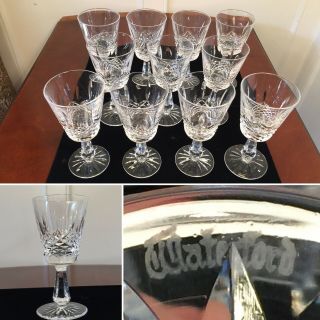 Set Of 11 True Vintage Waterford Crystal Kenmare 6 " Wine Claret Glasses 6 Oz.