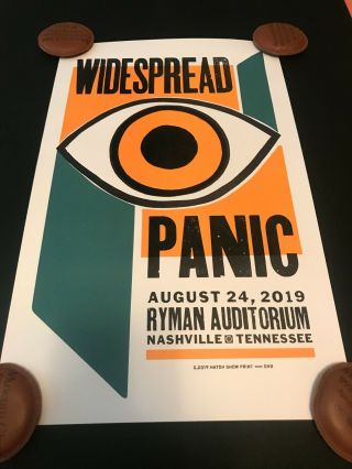 Widespread Panic Live At The Ryman 8/24/19 Hatch Show Print (night 2) M/nm