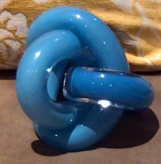 Collectible Czech SKLO Art Glass Hand Made Decor Fine Art Rare Blue Stunning WOW 2