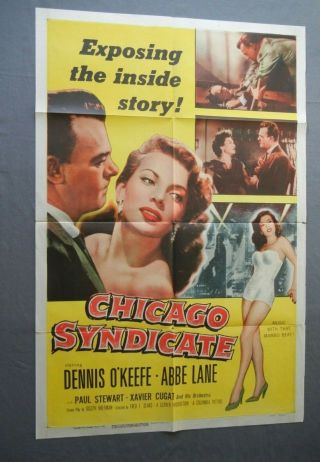 Chicago Syndicate - 1955 Movie Poster Crime Thriller Film Noir 27 X 41
