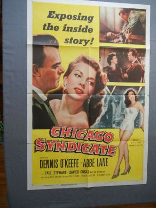 Chicago Syndicate - 1955 Movie Poster Crime Thriller Film Noir 27 x 41 2