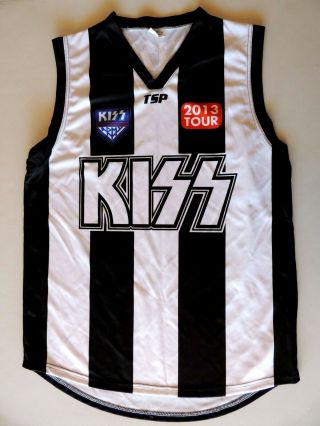 Kiss / Collingwood Afl Footy Jumper Melbourne Australia 2013 Monster Tour Sz Xl