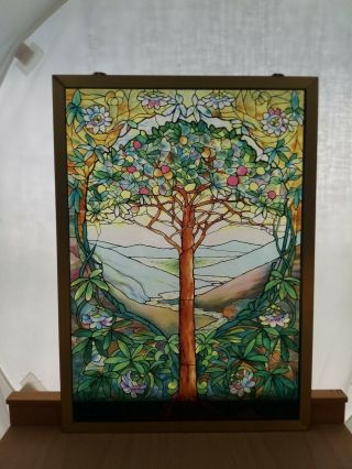 Vintage Louis C Tiffany " Tree Of Life " Stained Glass Glassmasters